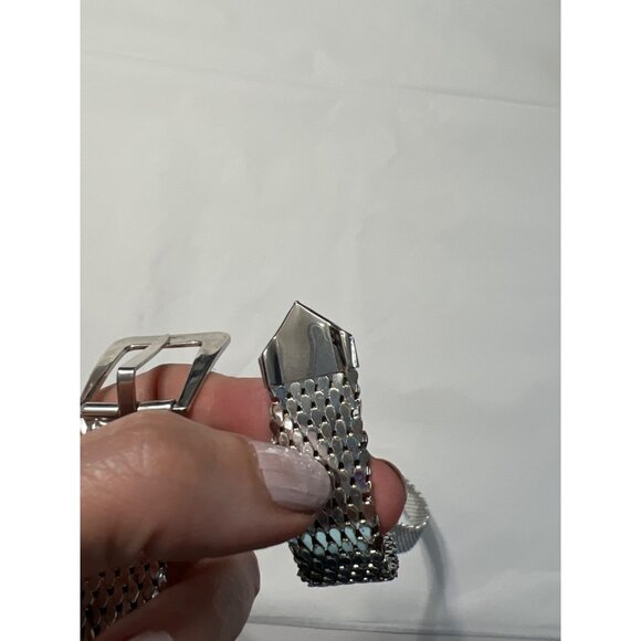 Whiting and Davis Vintage Silver Metal Mesh Belt Size Small - Picture 7 of 11